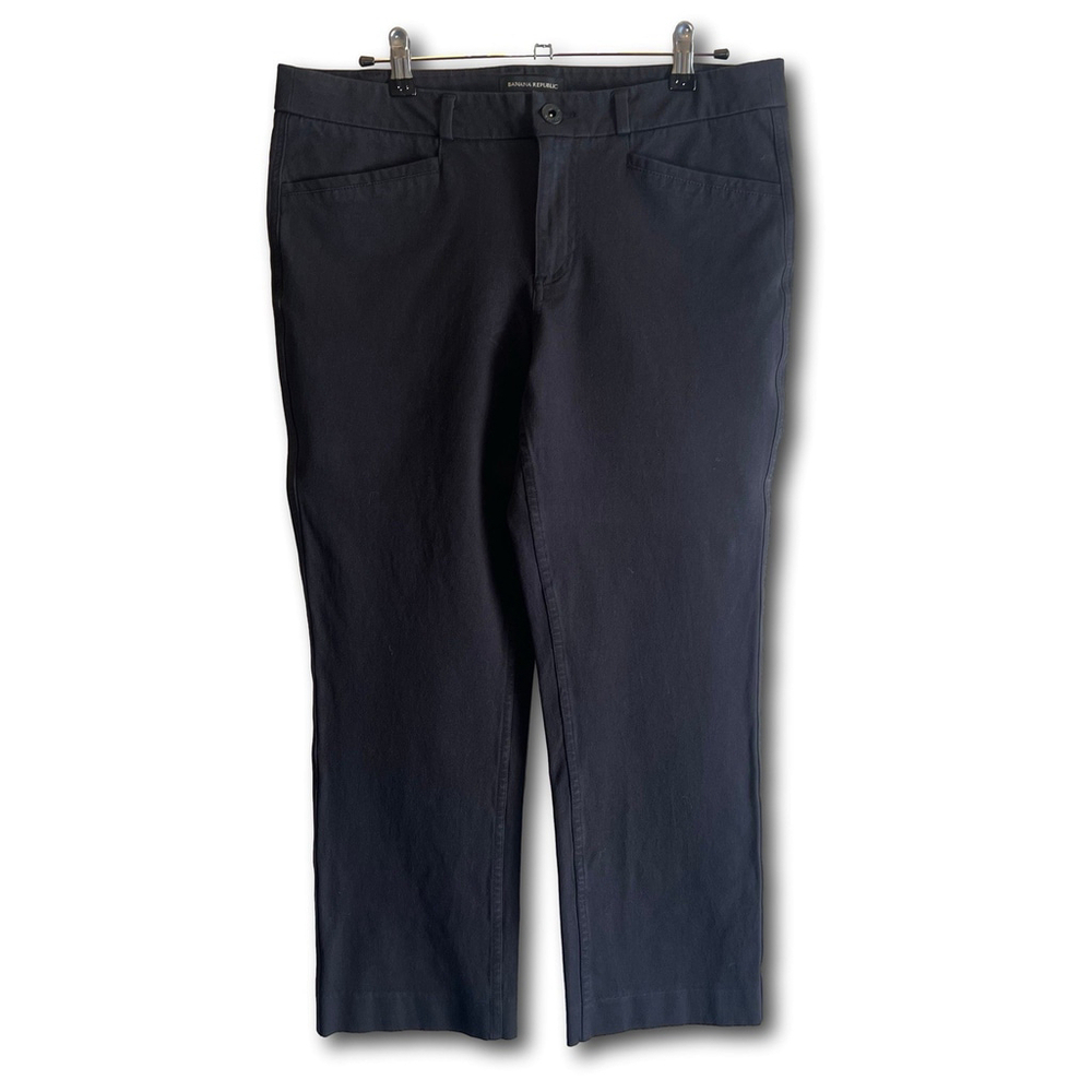 Banana Republic Womens Slim Straight Chino Pants Black Size 10 Slash Pocket